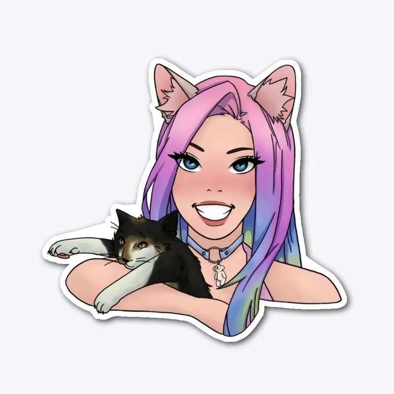 KatsumiKat Kat With A Cat Sticker